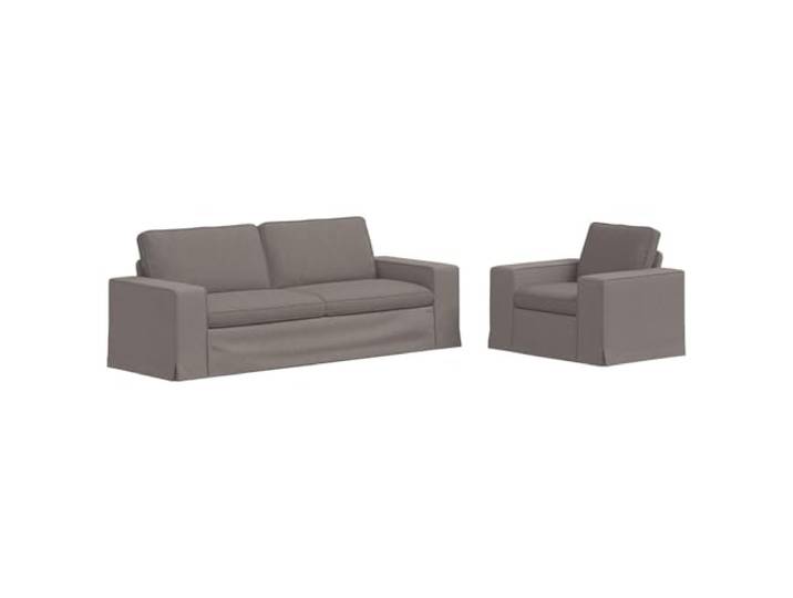 Todiikf Sofagarnitur 2-Teilig Taupe Modulares Couch Set Stoff Polstersofa Flexibles Polstermöbel Set mit Schaumstoffkissen und stabilen Kunststofffüßen für Wohnzimmer und Schlafzimmer.