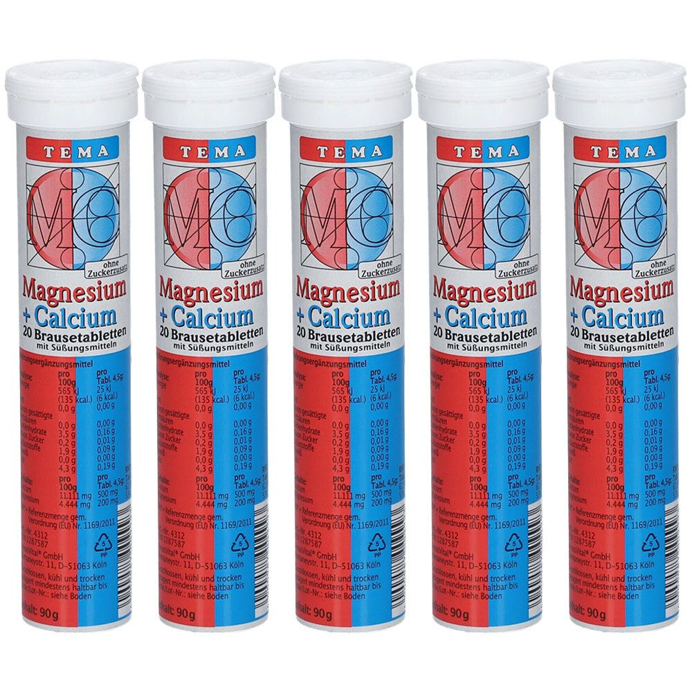 Magnesium+Calcium Brausetabletten 5x 5x20 St