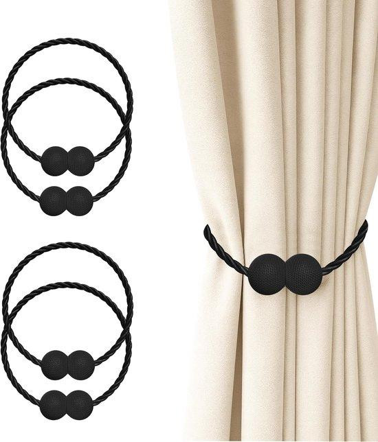 Famanu magnetische gordijnbevestiging, zwart, 4 stuks