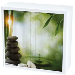easyOffice Rollladenschrank Motiv Zen mehrfarbig, 110x104x41.5 cm