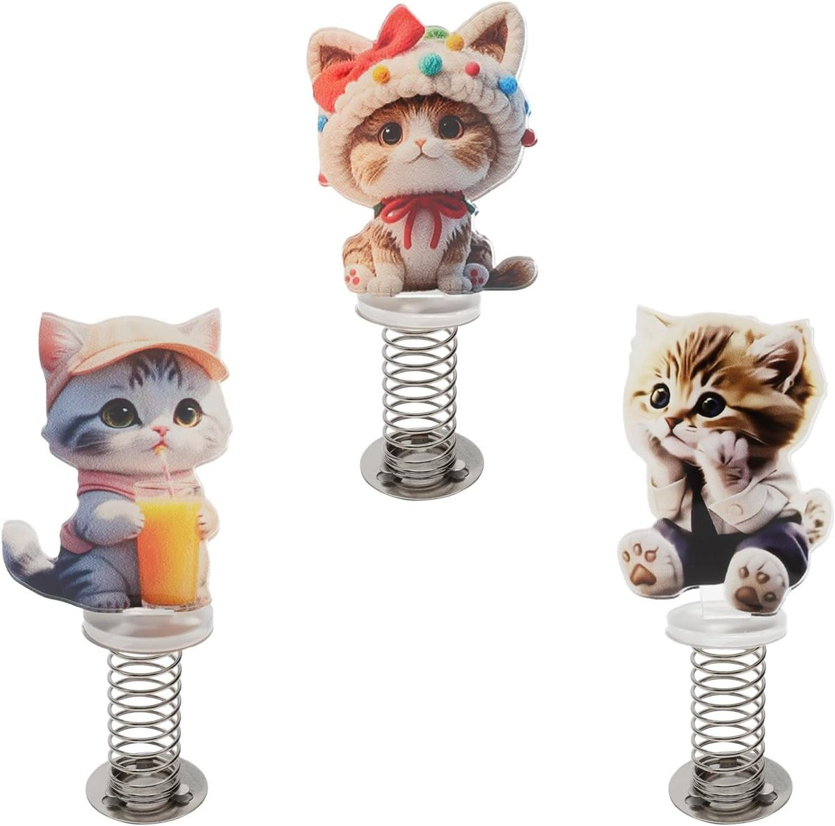 Set van 3 Acryl Dansende Wobble Figuren voor Dashboard Decoratie