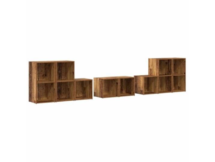 RJPLMFV TV-Wandschrank, Holz, 8-teilig Modernes Design, große Regale, Wandmontage, für modernes Wohnzimmer