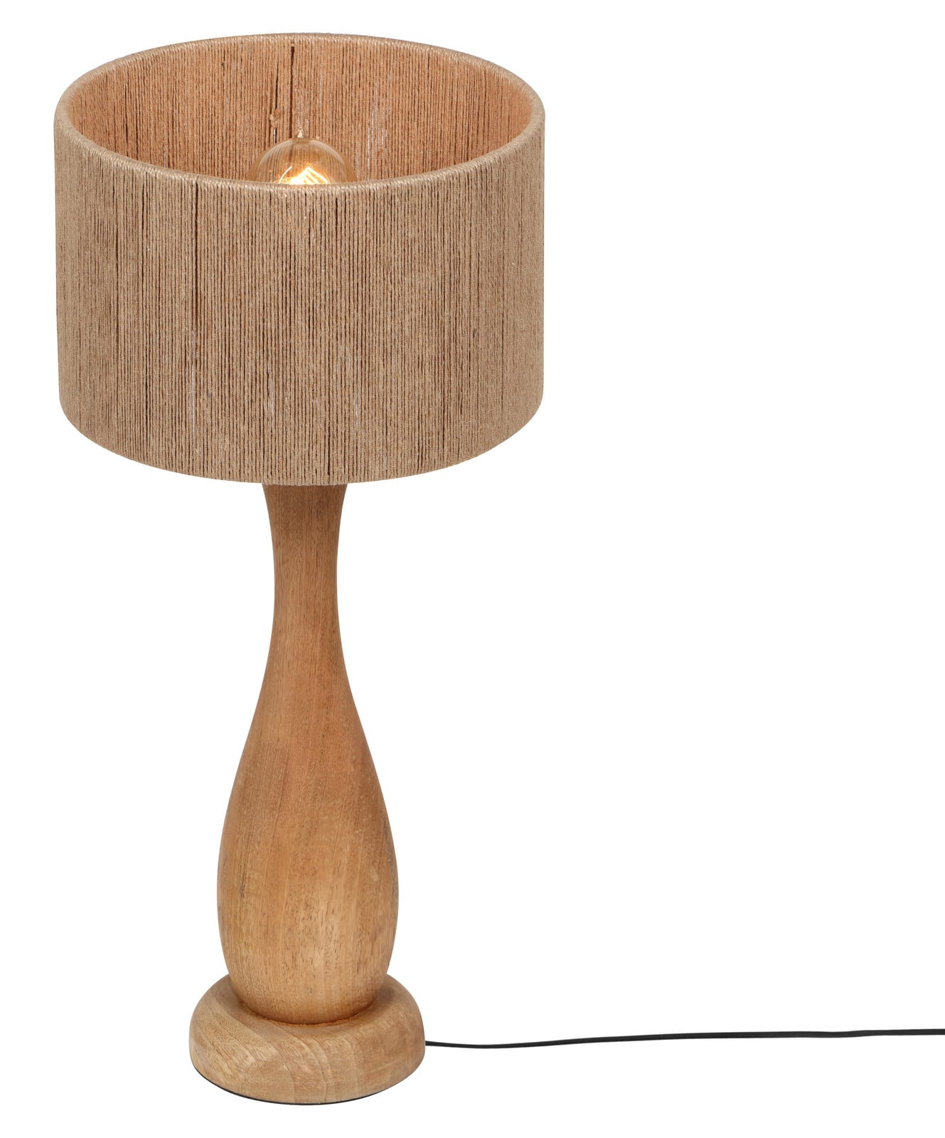 Trio Touw schemerlamp Toba - Bruin/Beige - Hoogte: 54 cm