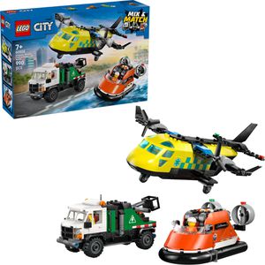 LEGO City 60505 Kombinationsset mit Flugzeug, Wartungsfahrzeug und Luftkissenboot, ab 7 Jahre, 990 Teile
