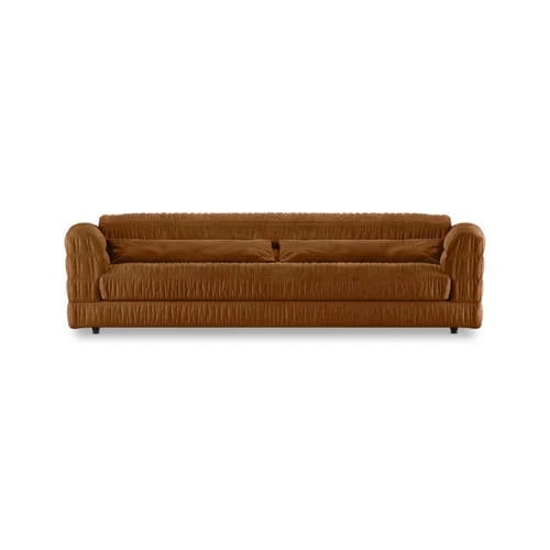 HKliving 4-zitsbank club couch - bruin