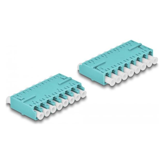 Delock LWL Kupplung HD LC Octuplex Buchse zu LC Octuplex Buchse aqua (87931)