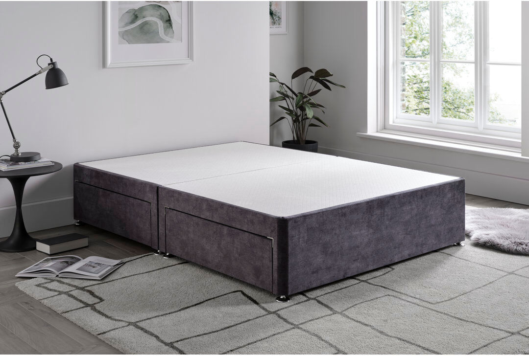 17 Stories Marble Divan Bed Base Platinum Double (4'6)