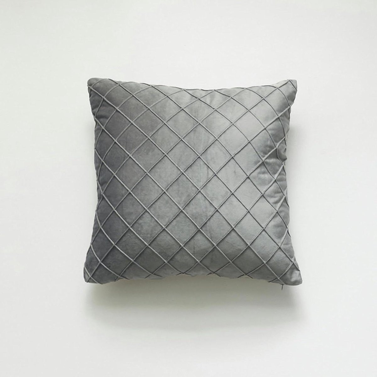 Grijs Velours Vierkant Kussenhoes 45x45 cm