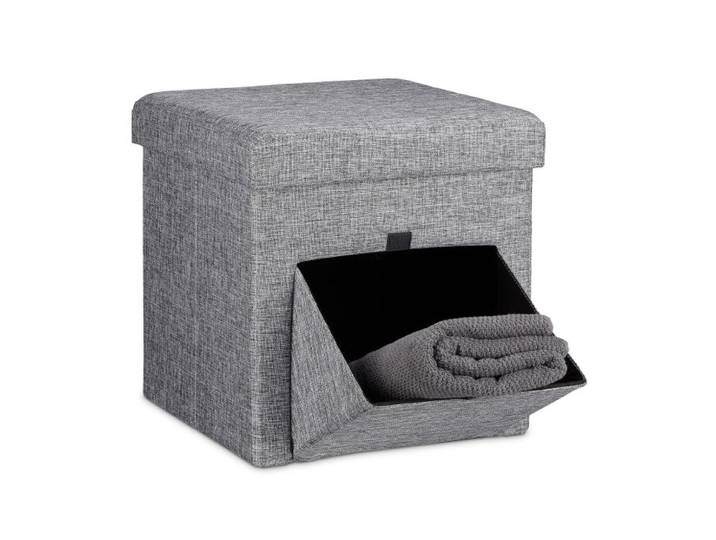 Relaxdays Faltbarer Sitzhocker mit Klappe