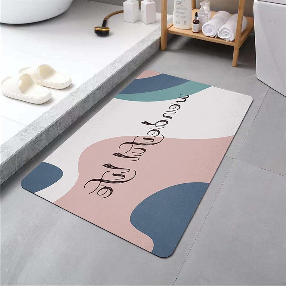 Grijs Kiezelsteen Douchemat - Antislip Badmat - 50 x 80 cm