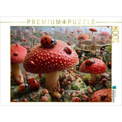 CALVENDO Puzzle Stadtleben auf Fliegenpilzen | 1000 Teile Lege-Größe 64x48cm Foto-Puzzle für glückliche Stunden