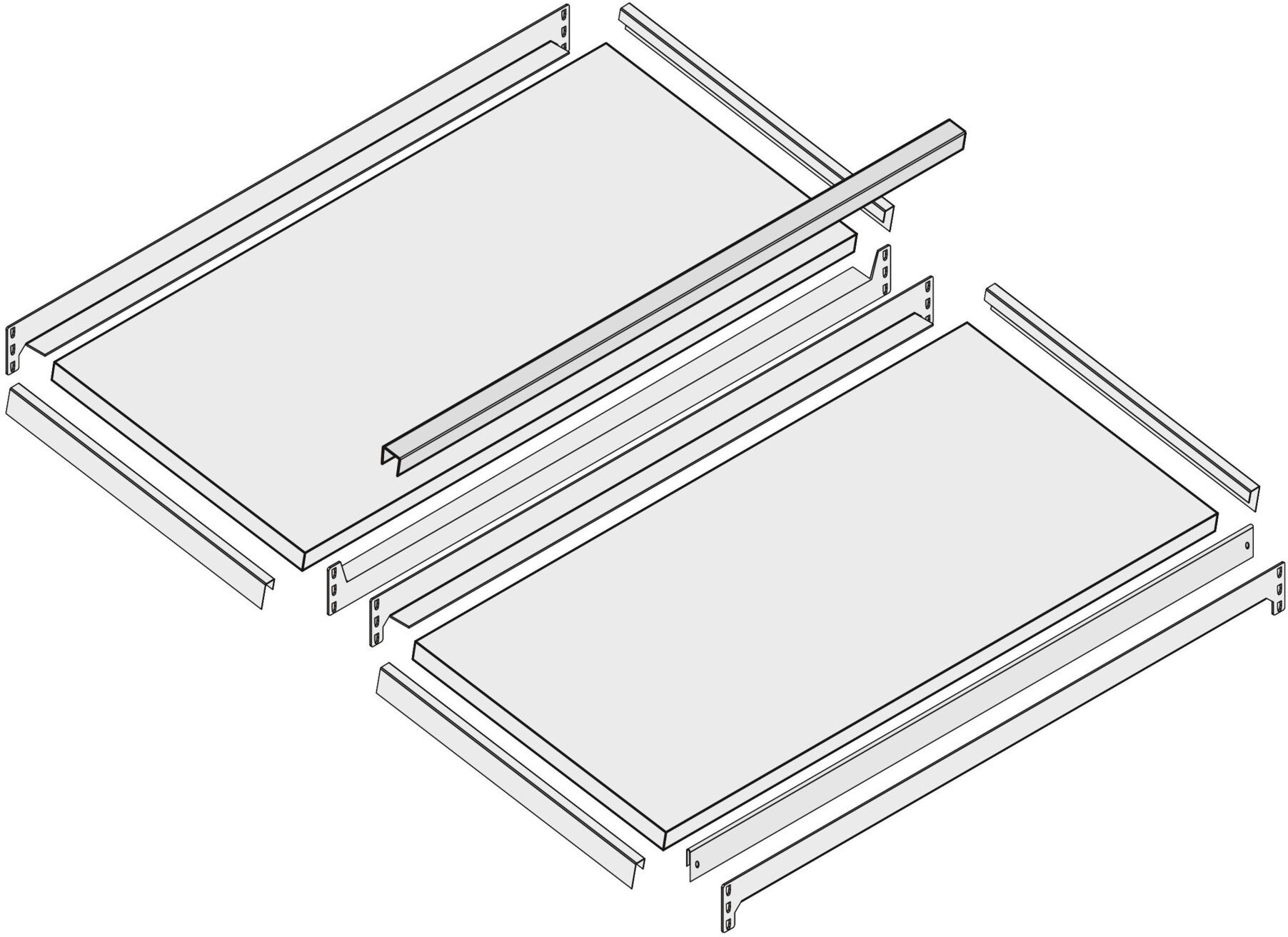 Bito Zusatzebene Set / Fachboden B1000xT500 mm schräg/schräg 100kg verzinkt (23549)