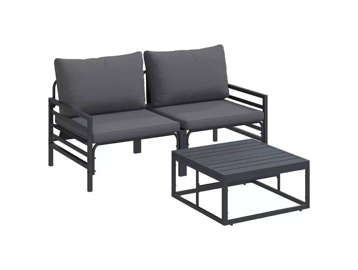 VidaXL - Gartenmöbel stahl, One Size, Schwarz