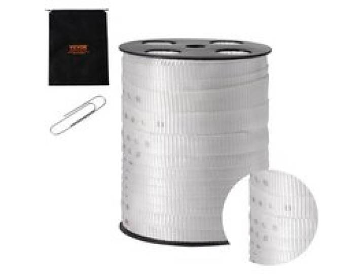 VEVOR Ruban de traction en polyester, 80,8 m x 1,9 cm, corde plate, capacité de traction 1134 kgf, ruban sangle imprimée pour emballage, jardinage, électricité commerciale, travaux de conduits, blanc