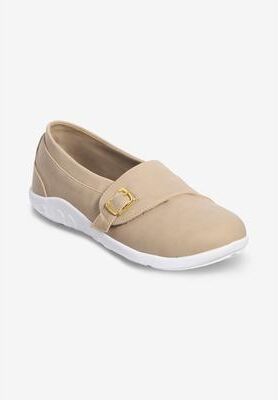 Women's The Kirby Arch Support Flat by Comfortview in Beige (Size 7 M)