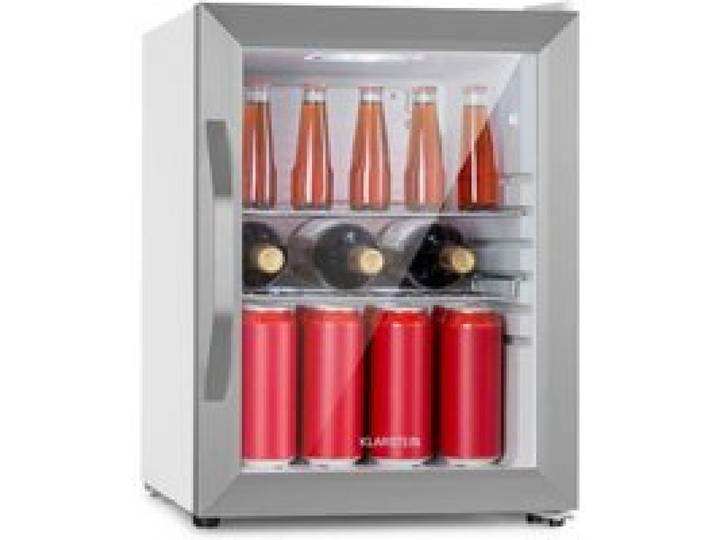 Klarstein Beersafe M Crystal White Réfrigérateur 33 litres 2 étagères Porte en verre panoramique Acier inoxydable
