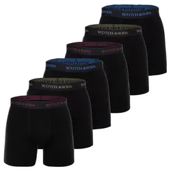 SCOTCH&SODA Herren Boxershorts, 6er Pack - Solid Cotton Stretch Schwarz / XL