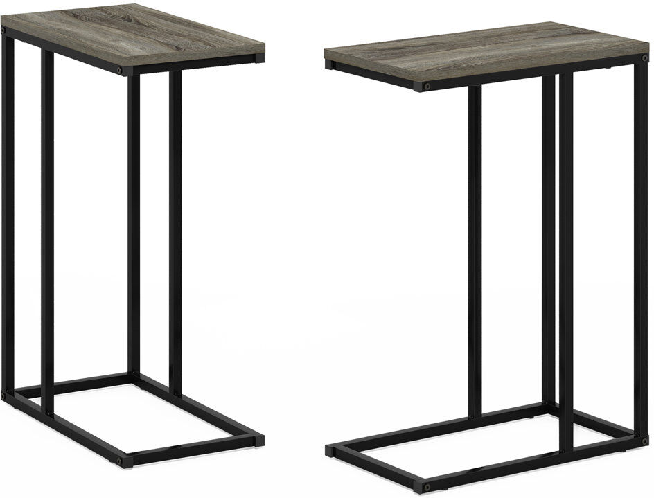 17 Stories Rias Side Table Set French Oak Grey 63.6cm H X 45.42cm W X 25.02cm D