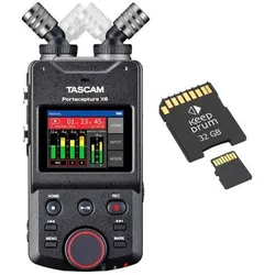 Tascam Portacapture X6 Audio-Recorder mit SD-Karte (CD-Recorder, Handheld), Audiorecorder, Schwarz
