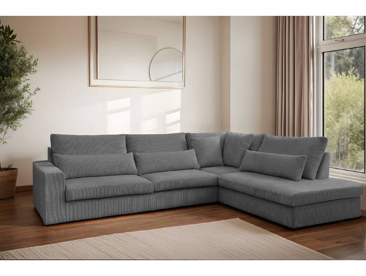 Kaiser Möbel Ecksofa SVEN in L-Form für das Wohnzimmer, Stoff Poso, Freistehend Hohe Scheuerfestigkeit Haustierfreundlich