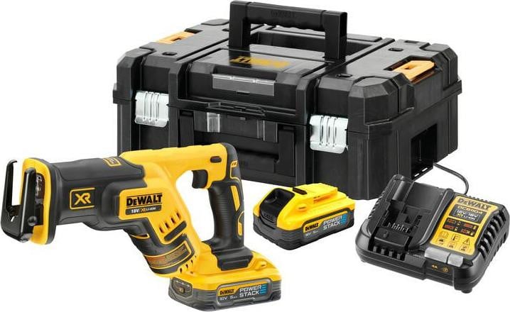 DeWalt reciprozaag 18V DCS367H2T met 2x 5,0Ah Powerstack accu's en TSTAK II koffer