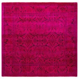 Overton "Fine Vibrance, One-of-a-Kind Hand-Knotted Area Rug - Pink, 5' 10"" x 5' 10"" - 5' 10"" x 5' 10"""
