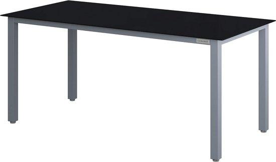 Famanu Höhenverstellbarer Aluminium Gartentisch für 8 Personen 190x90 cm - Wetterfest mit Sicherheitsglas
