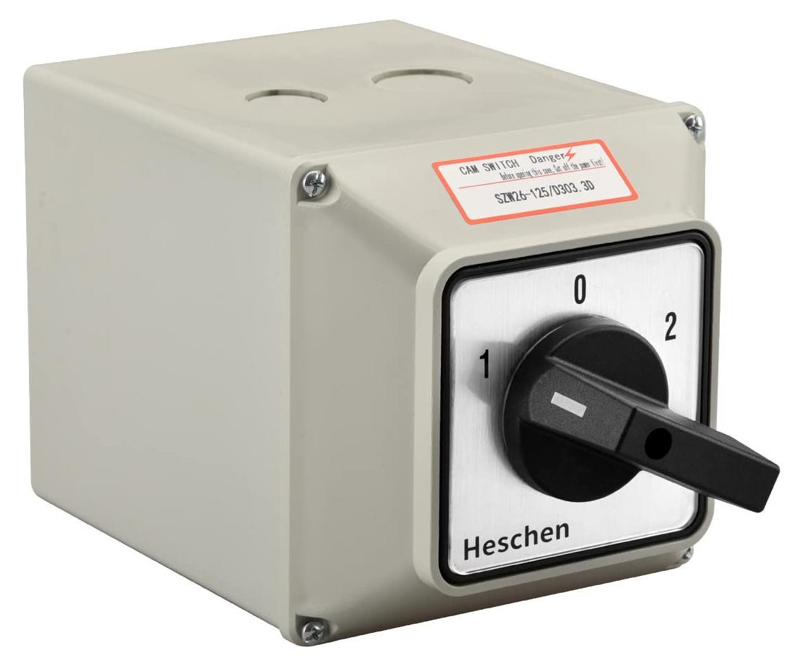 3-positie ON-OFF-ON schakelaar 660V 125A met buitenbox