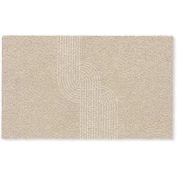 FUSSMATTE Parallele Linien - Leichte Textur - Beige Türmatte 150x90 cm