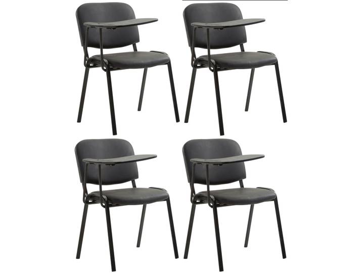 Lot 4 Chaises Simili plateau rabattable similicuir Noir