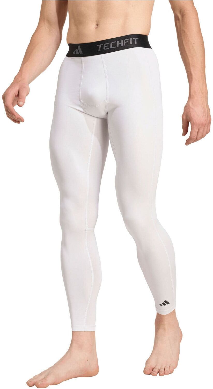 Adidas techfit compression long mallas largas fitness hombre Blanco (S)