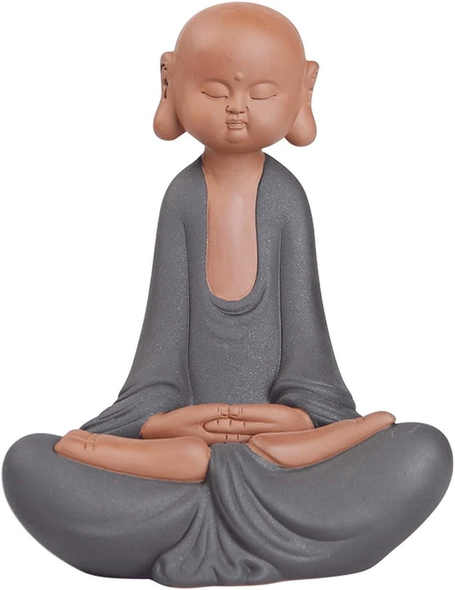 Wit Keramisch Buddha Beeldje voor op tafel