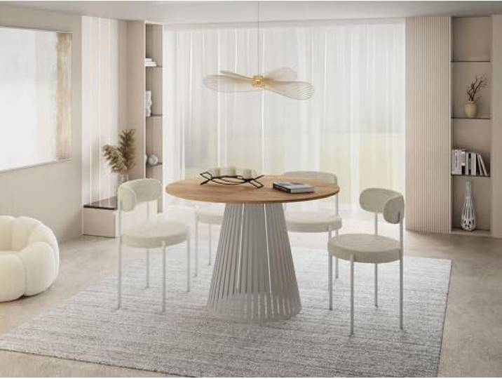 WFL GROUP Esstisch Rund Ausziehbar mit Lamellen im Loft-Stil – 100 bis 180 cm – Industrieller Tisch mit Kaschmir Metallbeinen, Platzsparend für Wohnzimmer oder Esszimmer – Braun