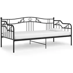 vidaXL Schlafsofa Bettgestell Schwarz Metall 90x200 cm