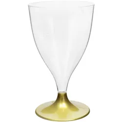 MONOUSO - Mehrweg Weinglas aus PS Crystal Fuß Golden 200ml 2T (20 Stück)