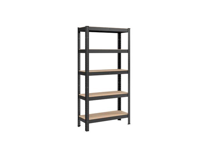 Hansiro Bücherregal Tegucigalpa, Schwarz, 75x150x30 cm, Wohnzimmer, Regale, Bücherregale