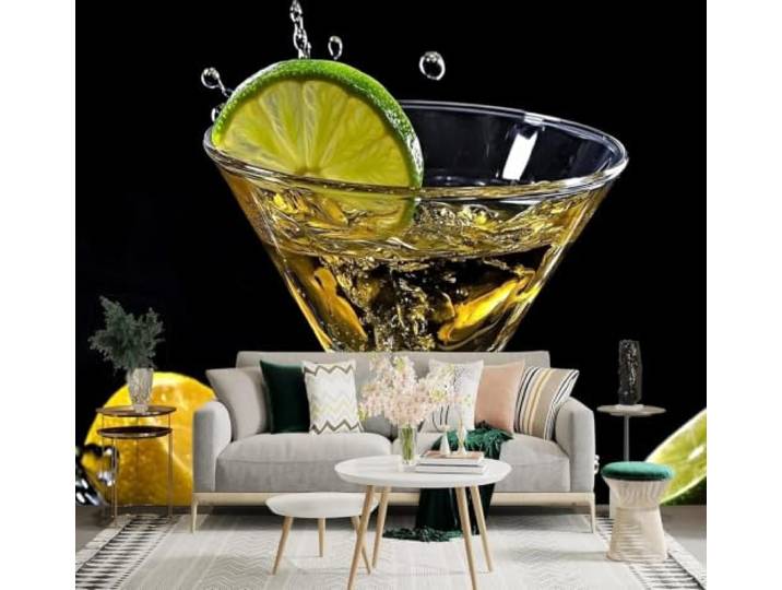 XLMING 3D Tapeten Limette Zitrone Goldene Flüssigkeit Weinglas Luxuriöse Seide Deko Aufkleber Geeignet für Restaurants Sofas Wohnzimmer Schlafzimmer Sowie alle Wände Wandbilder-430cm×300cm