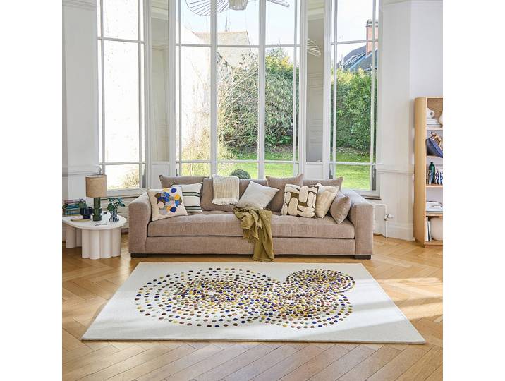 HABITAT - Tapis tufté en laine - 120 x 170 cm - Beige et multicolore - Design by Floriane Jacques - Idylle