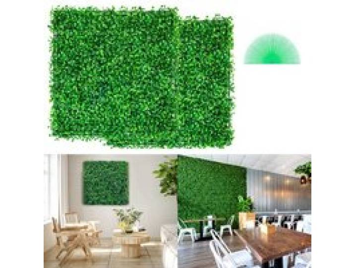 VEVOR Künstliche Hecke, 25,4 x 25,4 cm, 12 Stück, Buchsbaum-Heckenmatte, Kunstrasen-Hintergrundwand, Sichtschutzhecke, UV-geschützt, für Gartenzaun im Innen- und Außenbereich, Hinterhof