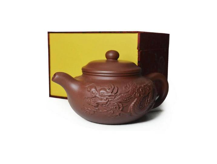 LuxusKollektion Teekanne Teekanne 250ml Chinesischer Drache Yixing Zisha Ton