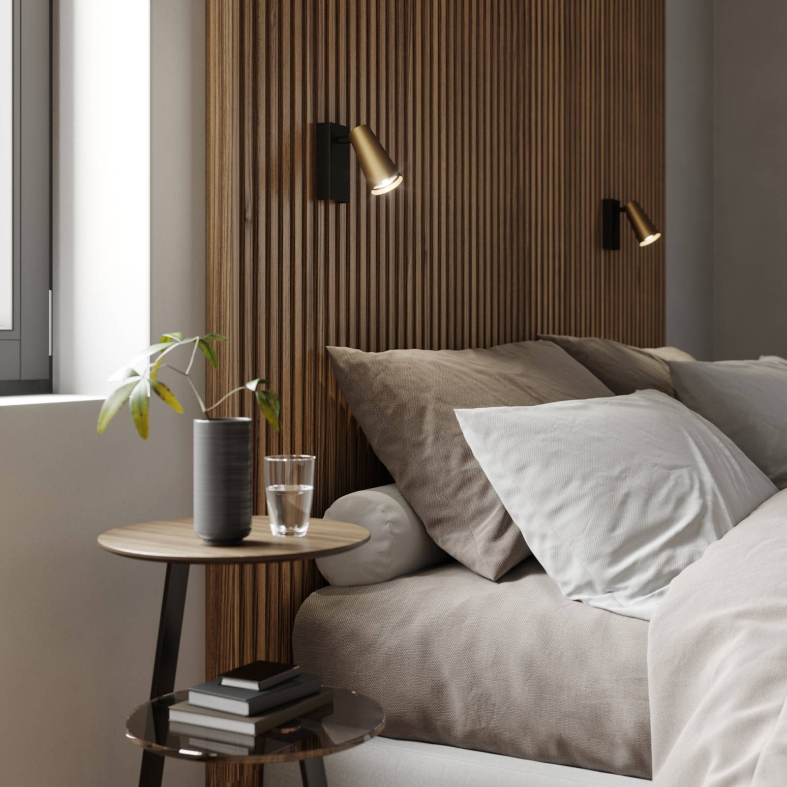 Wall Light Angelina Lucande, dimmable, Black, Bedroom, metal, Scandinavian, Ceiling Light