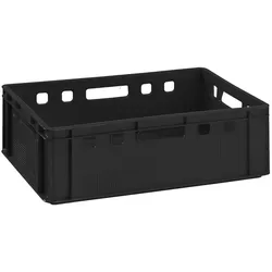 BURI Fleischkiste E2 schwarz 60x40 Lagerkiste Eurobox lebensmittelecht stapelbar E2 Schwarz 1 Stück
