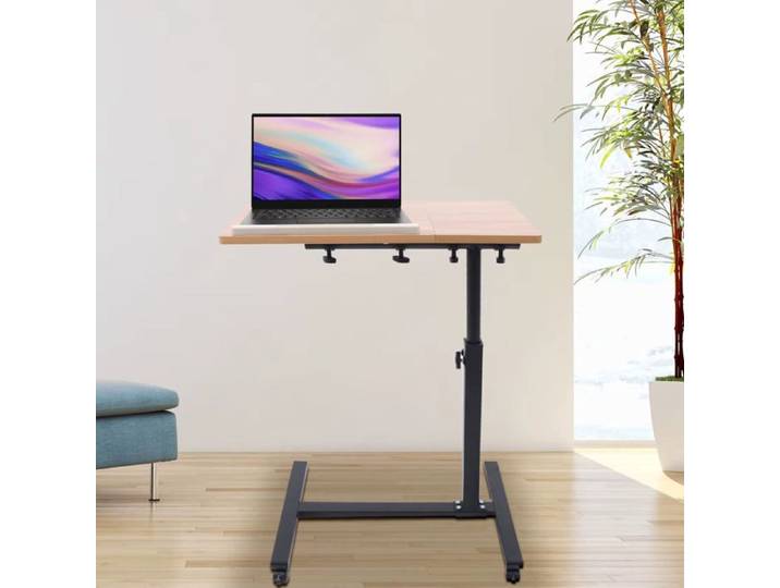 Bureau Ordinateur Portable Roulant 360° – Hauteur Réglable 58-90 cm
