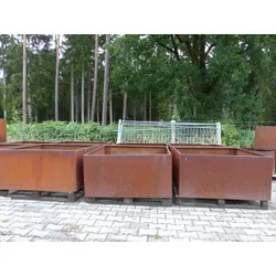Cortenstahl Pflanzring quadratisch 120x120x60 Rostkübel Rost Stahl Kübel Blumenkübel XXL