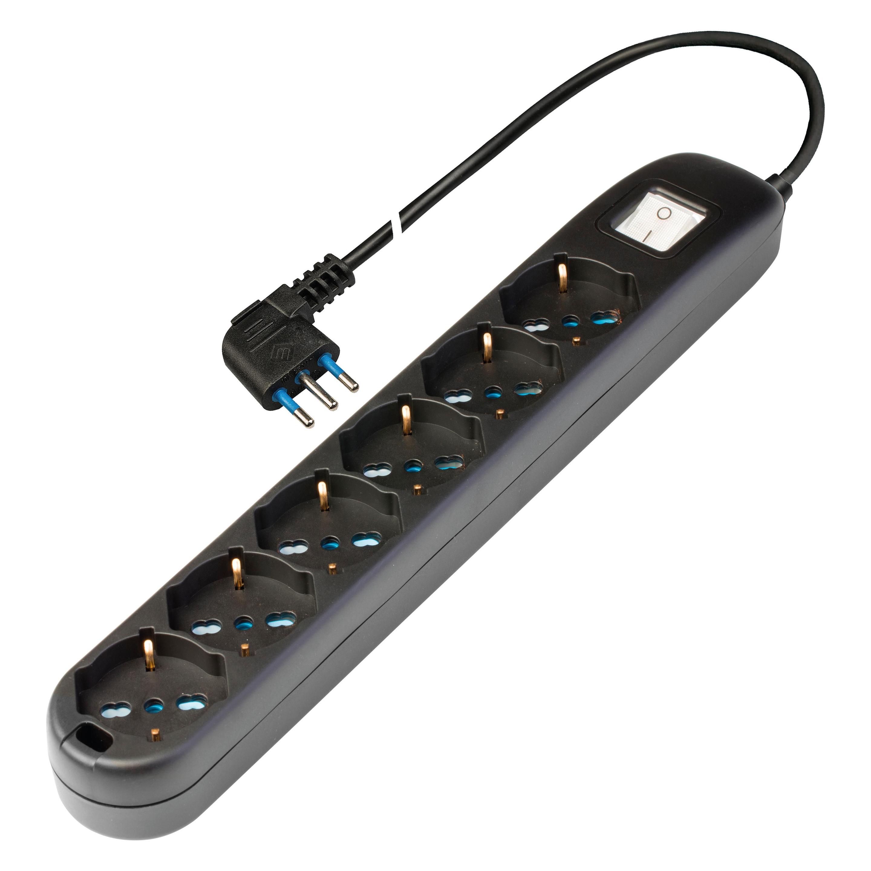 Poly Pool MULTIP.6PRESE SCHUKO BLK () (6x, CEE 7/4, 1.50 m) (PP0537.2XL)