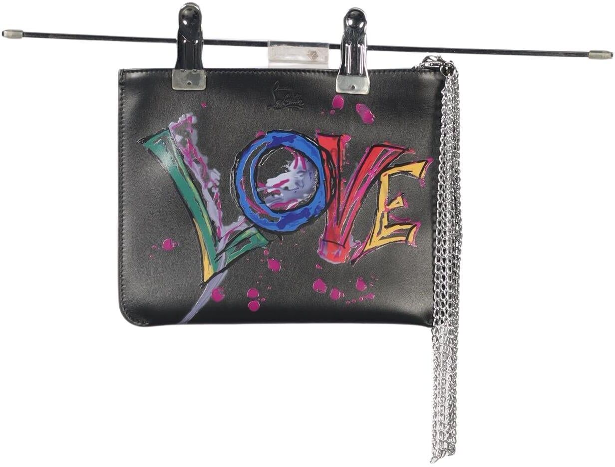 Christian Louboutin Damen Handtasche klein Leder, Schwarz, kein / Etikett / Leder - Second Hand