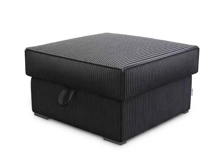 Schwarzer Hocker SMART COSARO mit Stauraum 65x65 cm