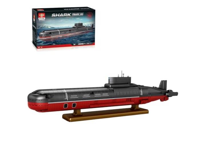 LootPop Bausatz U-Boot Projekt 941 im Maßstab 1:250, Atom-U-Boot mit Wohnbereich, Kontrollraum, Torpedoraum und 20 Raketen, Modellbausatz für Erwachsene (2895 Teile)