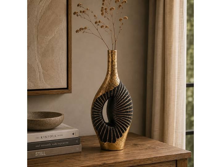 Vase Sakti Typ I 25 x 69 x 13cm Schwarz