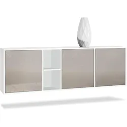 SIDEBOARD Cuba Türen in Sandgrau Hochglanz